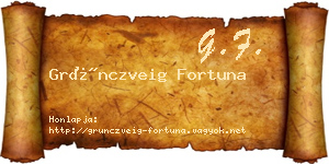 Grünczveig Fortuna névjegykártya